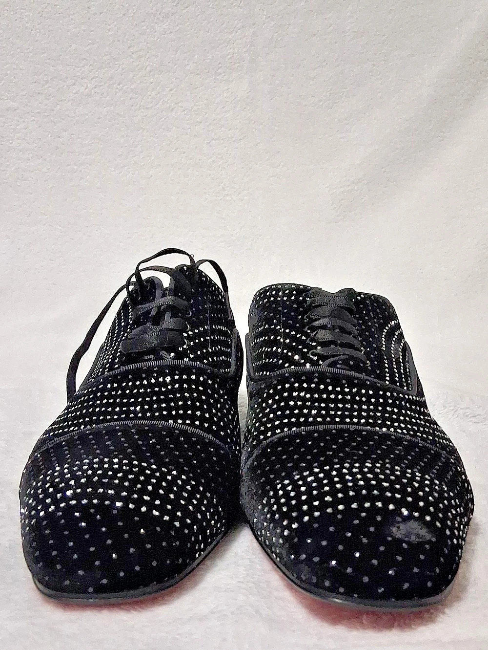 Christian Louboutin Chambeliss Night Strass Velvet Derby Shoes Women's Black